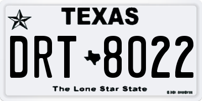 TX license plate DRT8022