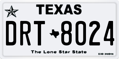 TX license plate DRT8024