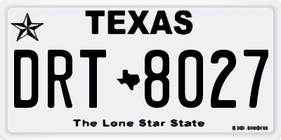 TX license plate DRT8027