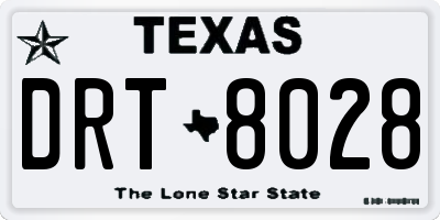 TX license plate DRT8028