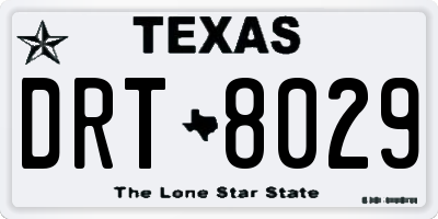 TX license plate DRT8029