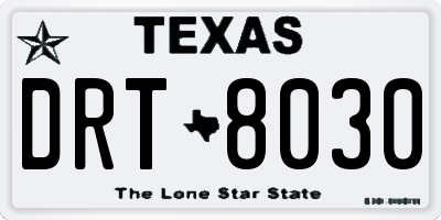 TX license plate DRT8030