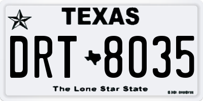 TX license plate DRT8035