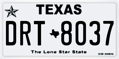 TX license plate DRT8037