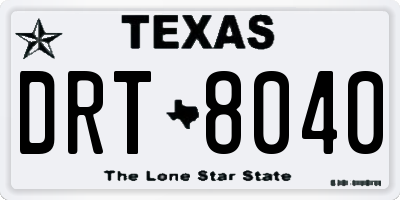TX license plate DRT8040