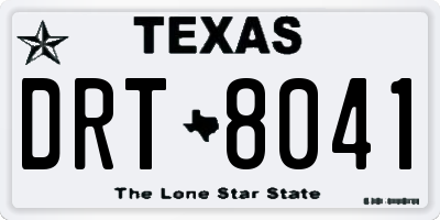 TX license plate DRT8041
