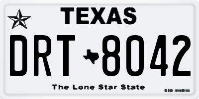 TX license plate DRT8042