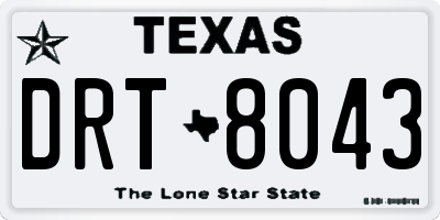 TX license plate DRT8043