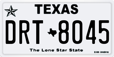 TX license plate DRT8045