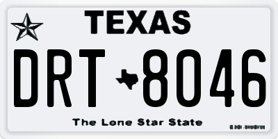 TX license plate DRT8046