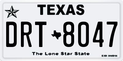 TX license plate DRT8047