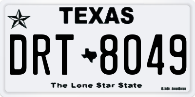 TX license plate DRT8049