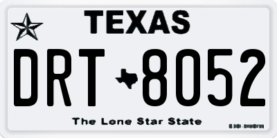 TX license plate DRT8052