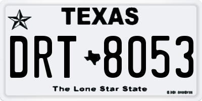 TX license plate DRT8053