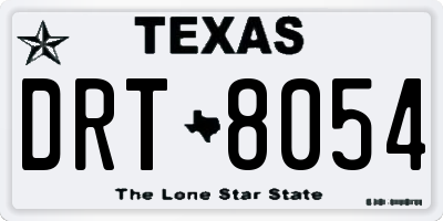TX license plate DRT8054