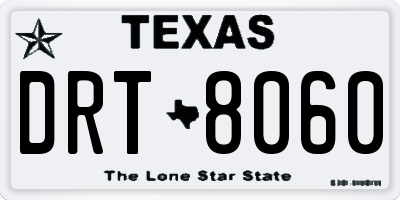 TX license plate DRT8060