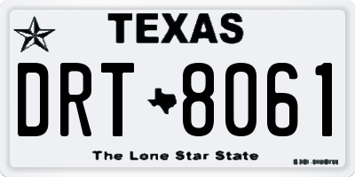 TX license plate DRT8061