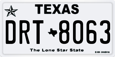 TX license plate DRT8063