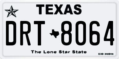 TX license plate DRT8064