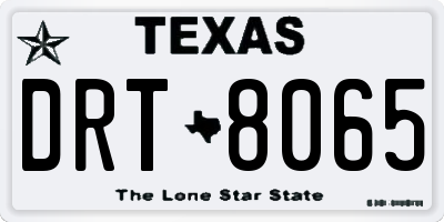 TX license plate DRT8065