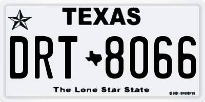 TX license plate DRT8066