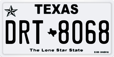 TX license plate DRT8068