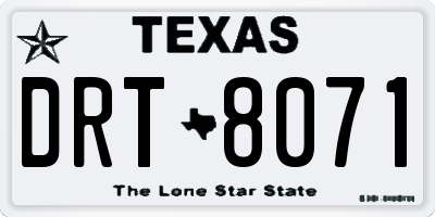 TX license plate DRT8071