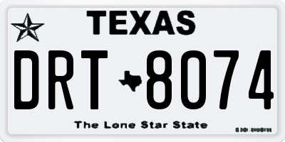 TX license plate DRT8074