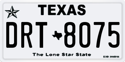 TX license plate DRT8075