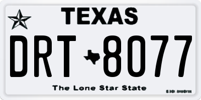 TX license plate DRT8077