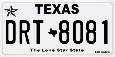 TX license plate DRT8081