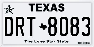 TX license plate DRT8083