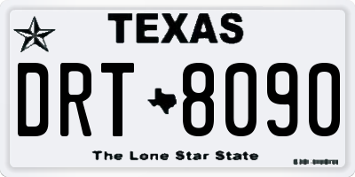 TX license plate DRT8090