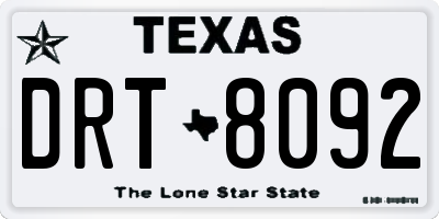 TX license plate DRT8092