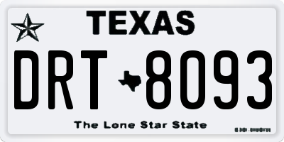 TX license plate DRT8093