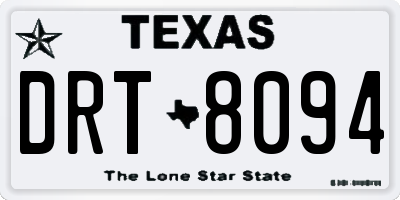 TX license plate DRT8094