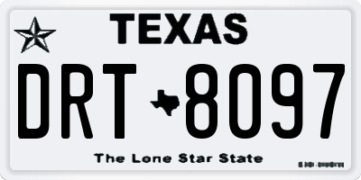 TX license plate DRT8097