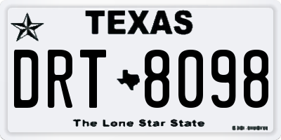 TX license plate DRT8098