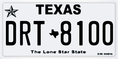 TX license plate DRT8100