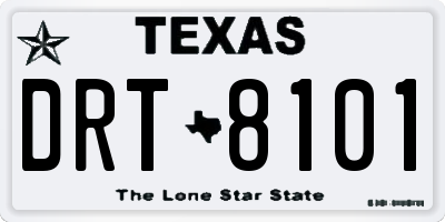 TX license plate DRT8101