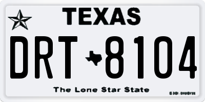 TX license plate DRT8104