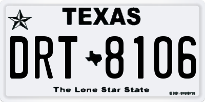 TX license plate DRT8106