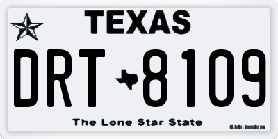 TX license plate DRT8109