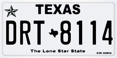 TX license plate DRT8114