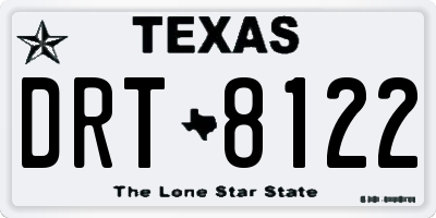 TX license plate DRT8122