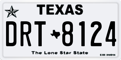 TX license plate DRT8124