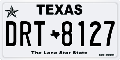 TX license plate DRT8127