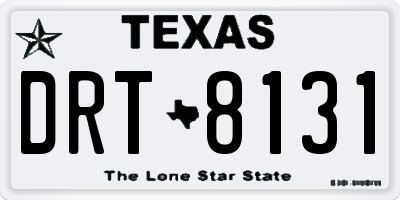 TX license plate DRT8131