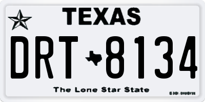 TX license plate DRT8134