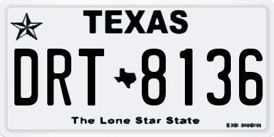 TX license plate DRT8136